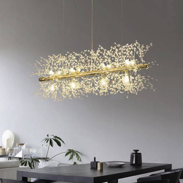Crystal Sparkling Snowflake Linear LED Chandelier Chandeliers Pendant Lights