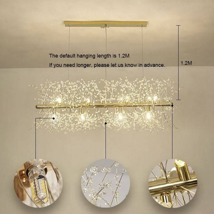 Crystal Sparkling Snowflake Linear LED Chandelier Chandeliers Pendant Lights