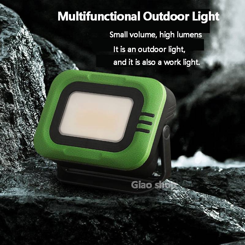 Portable Camping Lamp Solar Outdoor Spotlight Waterproof Flashlight Emergency Rechargeable Magnetic Hold Led Work Light 7500mAh Lanterns and Work Lighting Portable Lights