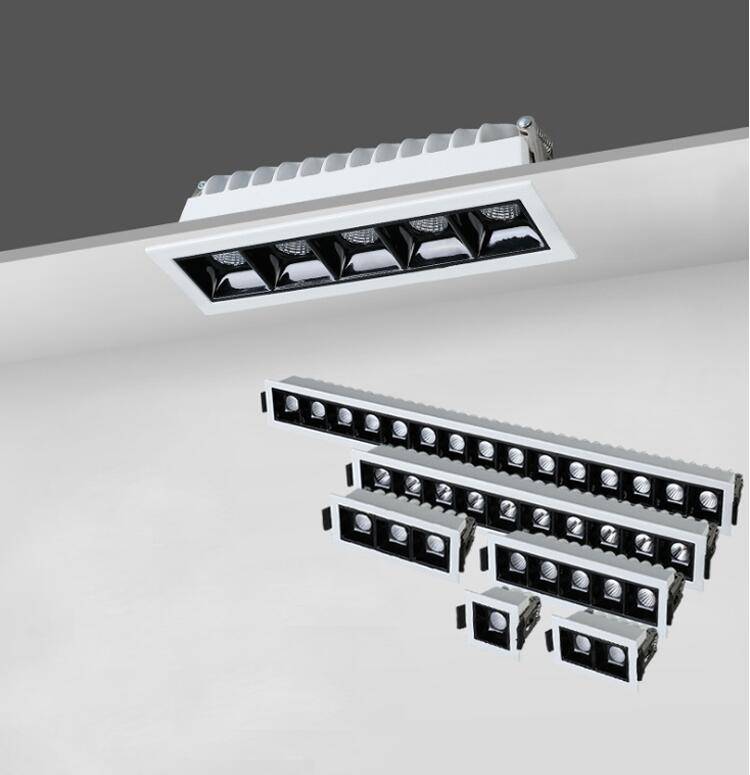 Dimmable Recessed Strip CREE LED Ceiling Lights 2w 4w 6w10W 20W 30W COB LED Down lights AC85~265V LED Strip lamp Indoor Lighting LED Ceiling Downlights