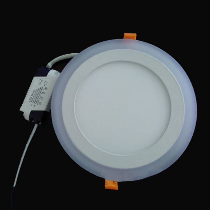 Double Color LED Panel Light 6W 9W 16W 24W Round Square Panel LED Ceiling Lamp AC110V 220V Indoor Recessed Downlight LED Ceiling Downlights