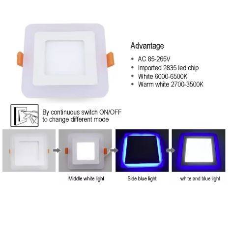 Double Color LED Panel Recessed Downlights LED Ceiling Downlights Double Color LED Panel Recessed Downlights LED Ceiling Downlights