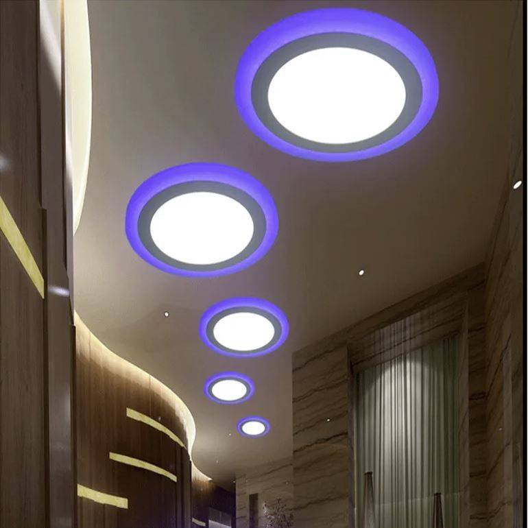 Double Color LED Panel Recessed Downlights LED Ceiling Downlights Double Color LED Panel Recessed Downlights LED Ceiling Downlights