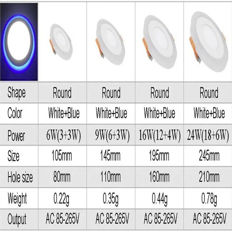 Double Color LED Panel Recessed Downlights LED Ceiling Downlights Double Color LED Panel Recessed Downlights LED Ceiling Downlights