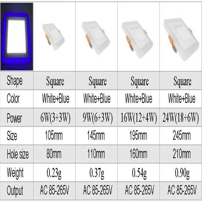 Double Color LED Panel Recessed Downlights LED Ceiling Downlights Double Color LED Panel Recessed Downlights LED Ceiling Downlights