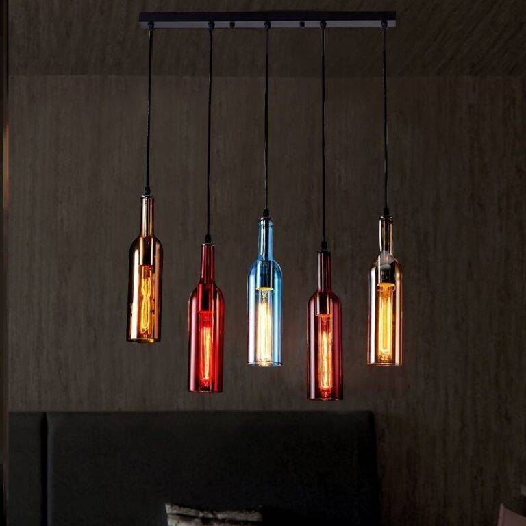 Vintage Colorful Glass Bottle Pendant Lights Lighting4Home