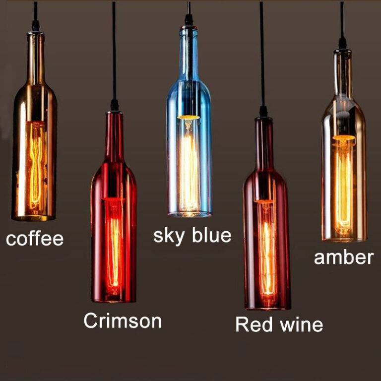 Vintage Colorful Glass Bottle Pendant Lights Lighting4Home