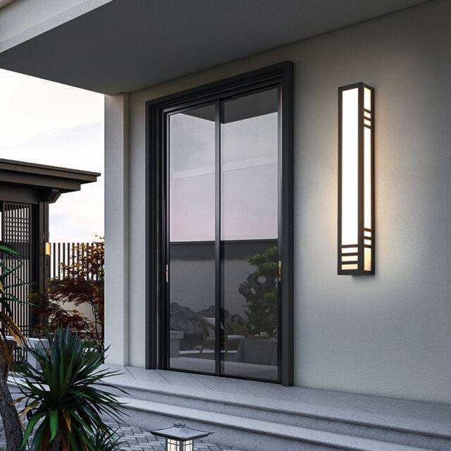 Oriental Style Modern Linear Outdoor Wall Lights - Lighting4Home