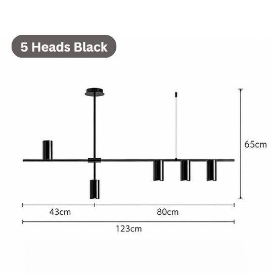 5 heads Black shade