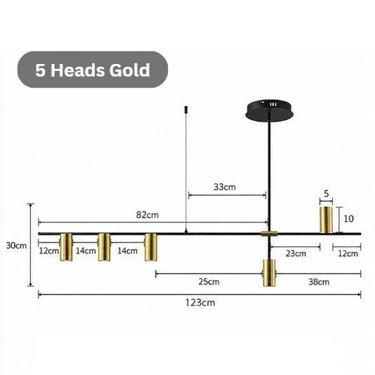 5 heads Gold Shade