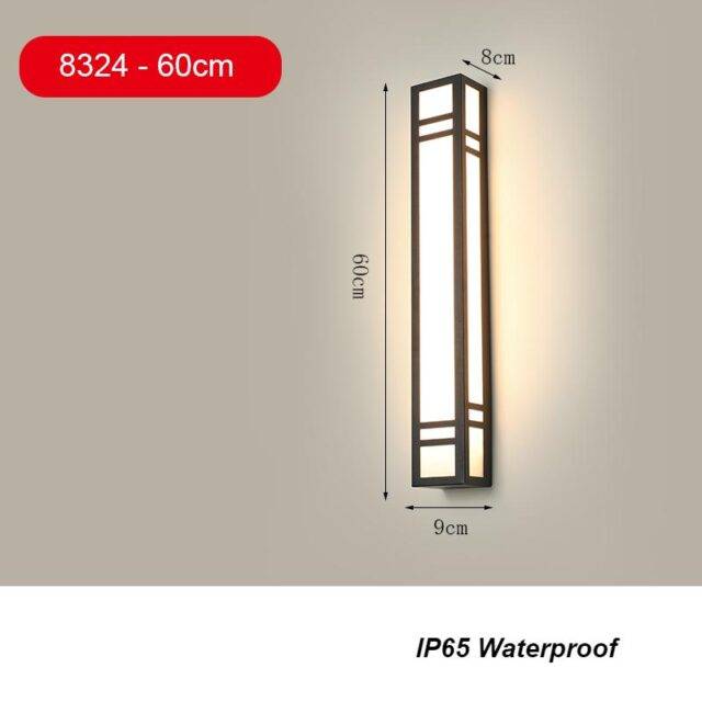 Oriental Style Modern Linear Outdoor Wall Lights - Lighting4Home