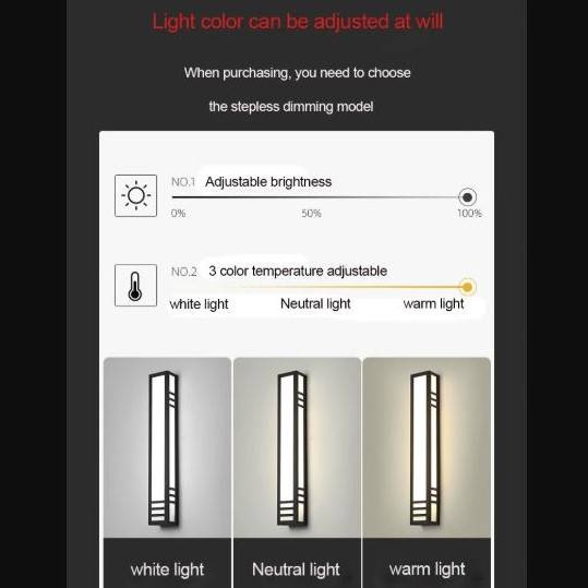 Oriental Style Modern Linear Outdoor Wall Lights Exterior Wall Lamps Outdoor Landscape Lightings