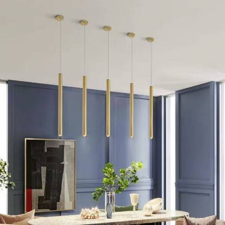 Slim Golden Long Tube Pendant Spotlights Pendant Lights Slim Golden Long Tube Pendant Spotlights Pendant Lights