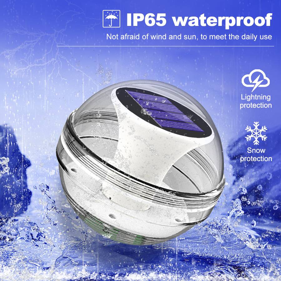 Floating Pool Lights Solar Pool Lights RGB Color Changing IP65 Waterproof LED Night Light for Swimming Pool Hot Tub Pond Decor Outdoor Landscape Lightings Underwater Lights