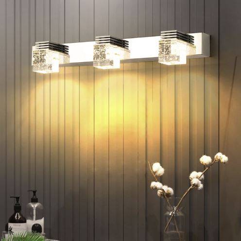 Crystal Cube Shade Over Mirror Light Vanity Lights Wall Lamps (Indoor)