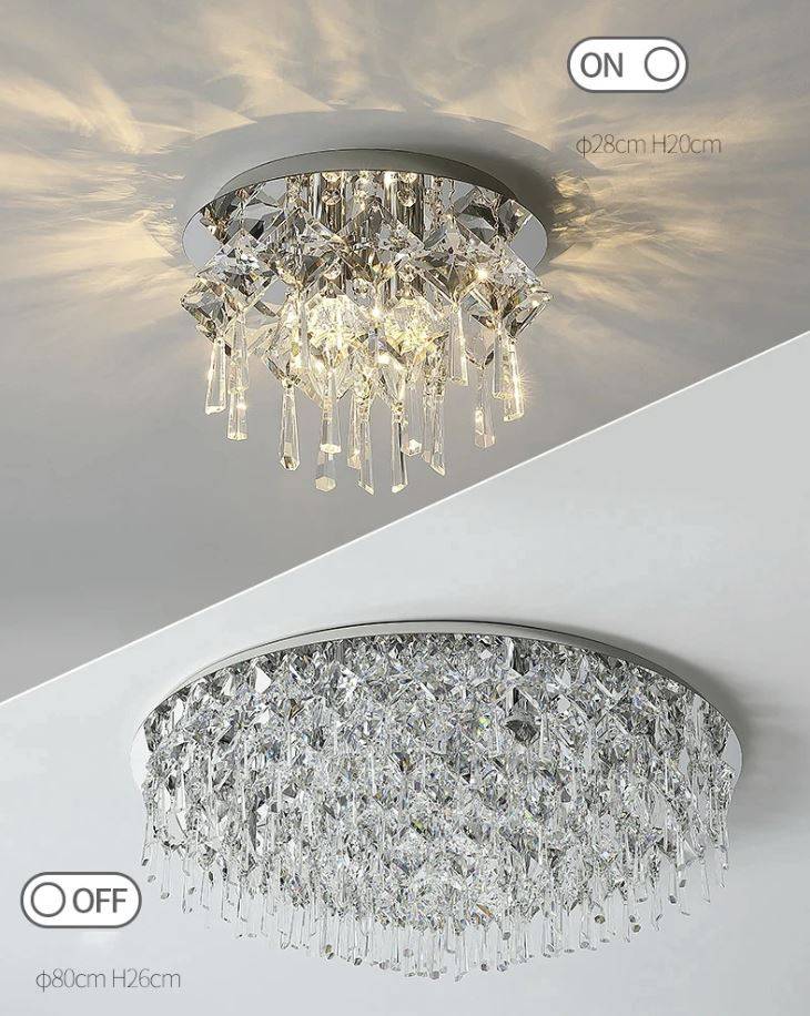Flush Mount Luxury Round Crystal Chandelier Chandeliers LED Ceiling Downlights Flush Mount Luxury Round Crystal Chandelier Chandeliers LED Ceiling Downlights