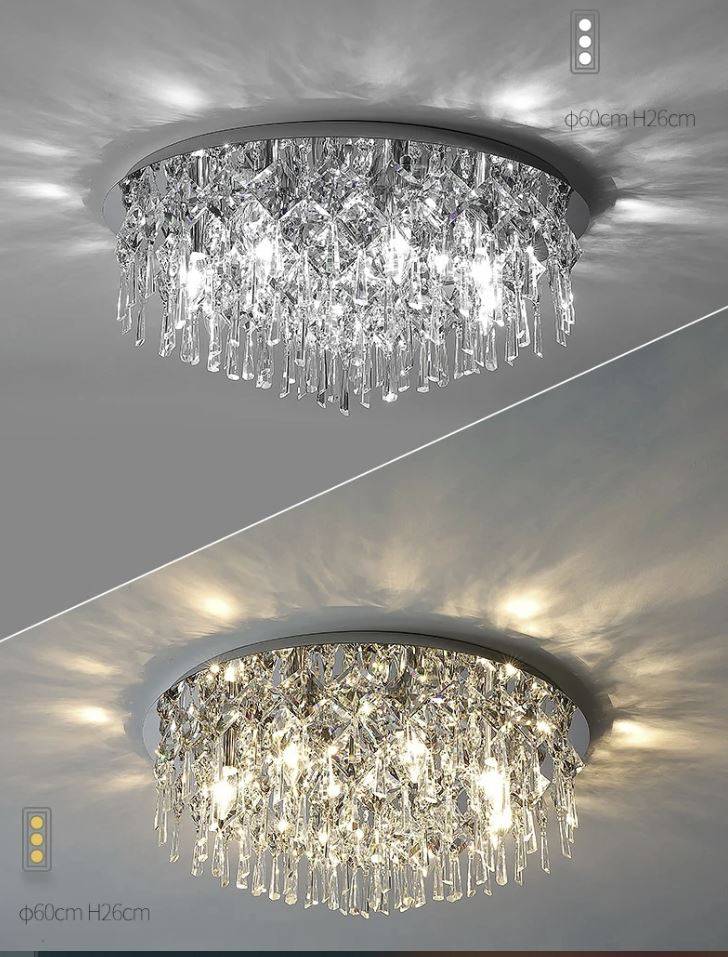 Flush Mount Luxury Round Crystal Chandelier Chandeliers LED Ceiling Downlights Flush Mount Luxury Round Crystal Chandelier Chandeliers LED Ceiling Downlights