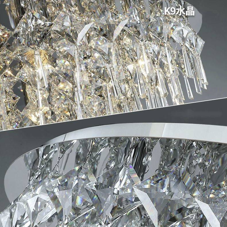 Flush Mount Luxury Round Crystal Chandelier Chandeliers LED Ceiling Downlights Flush Mount Luxury Round Crystal Chandelier Chandeliers LED Ceiling Downlights