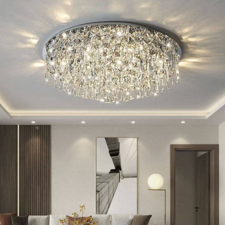 Flush Mount Luxury Round Crystal Chandelier Chandeliers LED Ceiling Downlights Flush Mount Luxury Round Crystal Chandelier Chandeliers LED Ceiling Downlights