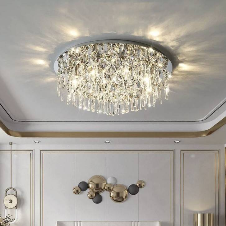 Flush Mount Luxury Round Crystal Chandelier Chandeliers LED Ceiling Downlights Flush Mount Luxury Round Crystal Chandelier Chandeliers LED Ceiling Downlights