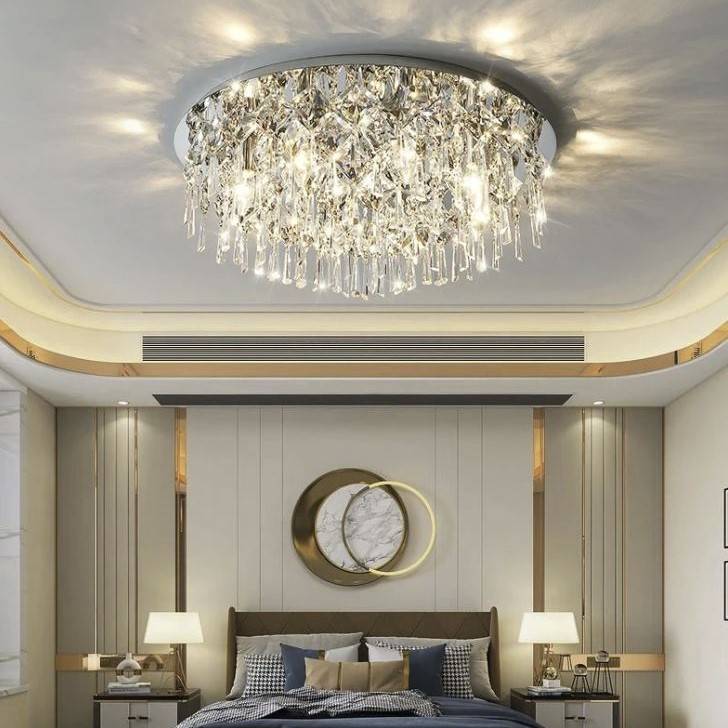 Flush Mount Luxury Round Crystal Chandelier Chandeliers LED Ceiling Downlights Flush Mount Luxury Round Crystal Chandelier Chandeliers LED Ceiling Downlights
