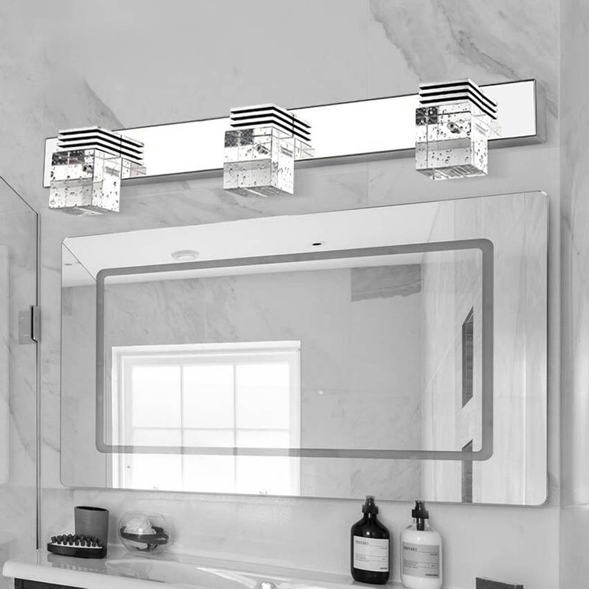 Modern Luxury Crystal Bathroom LED Mirror Light Fixtures 3W 6W 9W 12W Bubble Crystal Column LED Mirror Headlight Wall Light Vanity Lights