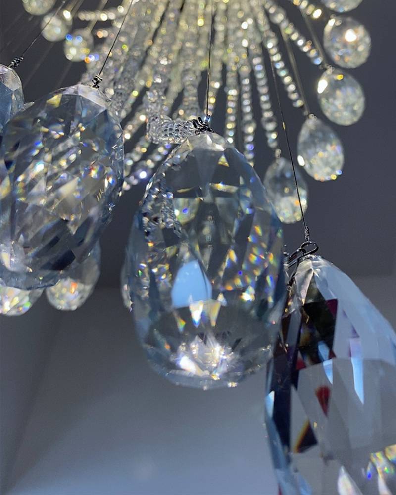 Modern Luxury Large Crystal Chandelier K9 Crystal Stair Spiral Light Fixtures Creative LED Chandeliers Lamp Hotel Villa Chandeliers