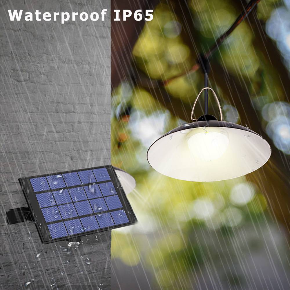 Solar Light Shed Lights With Solar Panel Garden Lamp Waterproof Outdoor Indoor Solar Powered Hanging 9.8FT Cord Ceiling Porch Outdoor Landscape Lightings