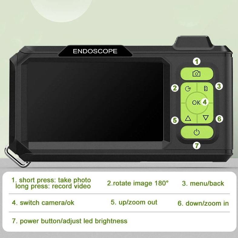 Endoscope Inspection Camera with Monitor Lanterns and Work Lighting Lighting Tech Gadgets