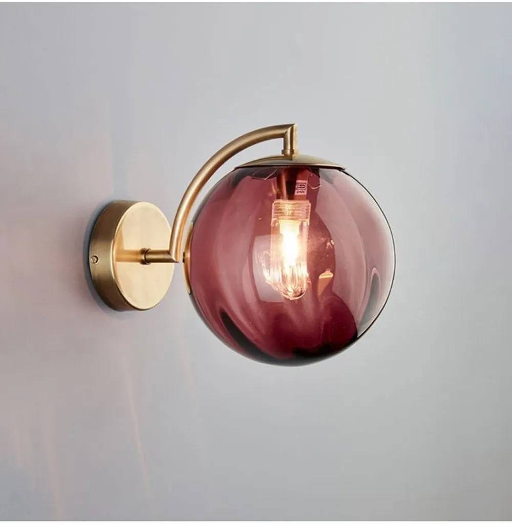 Brass Arm Glass Ball Wall Sconce Lights Wall Lamps (Indoor)