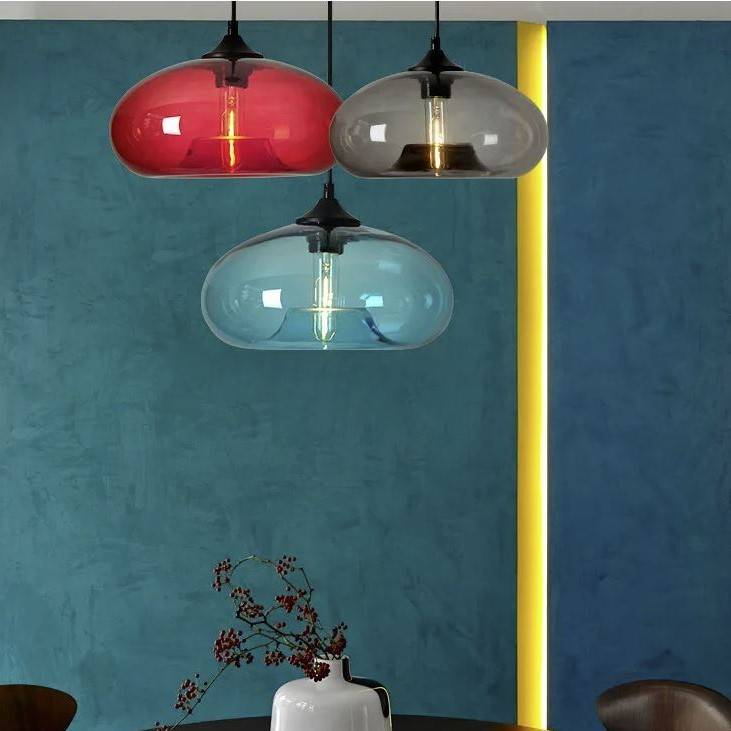 Colorful Oval Glass Pendant Light Pendant Lights Colorful Oval Glass Pendant Light Pendant Lights