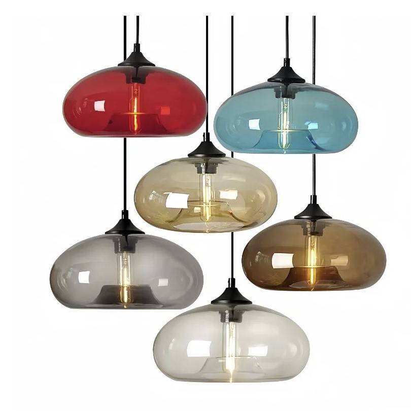 Colorful Oval Glass Pendant Light Pendant Lights Colorful Oval Glass Pendant Light Pendant Lights