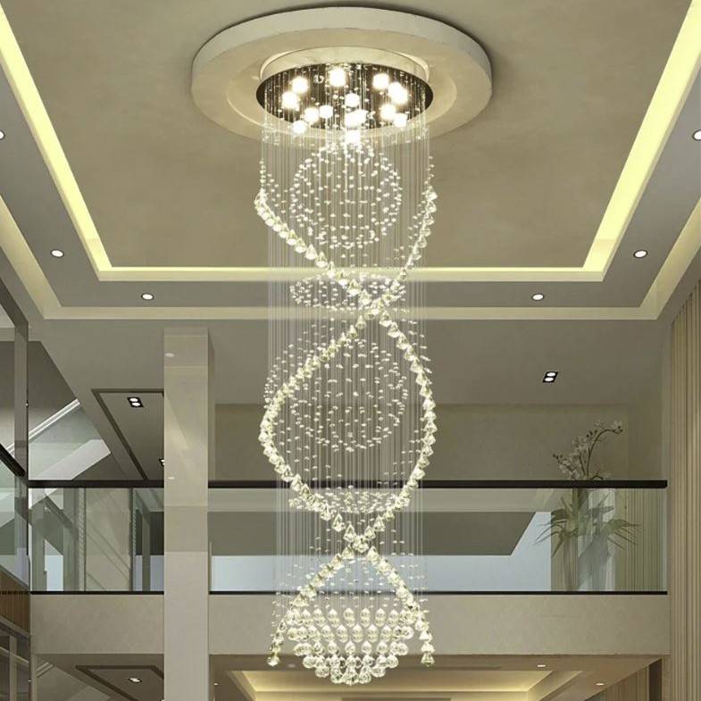 Luxury Crystal Spiral Globes Chandelier Chandeliers