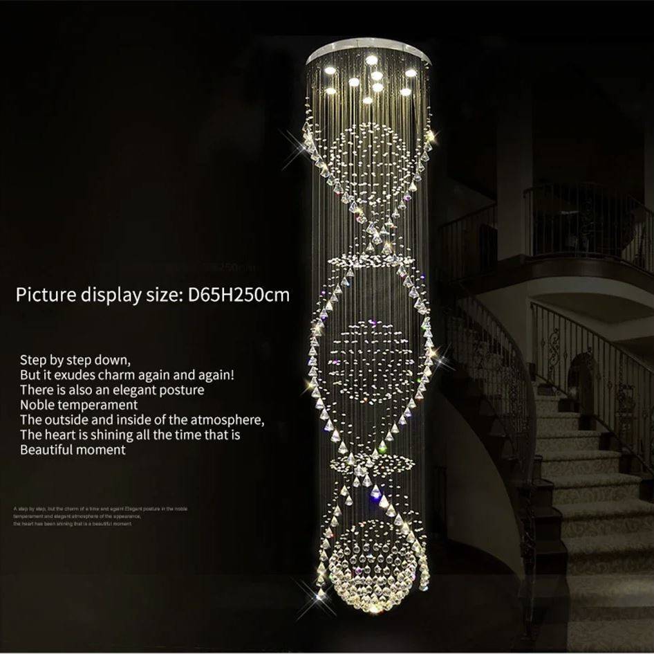 Luxury Crystal Spiral Globes Chandelier Chandeliers