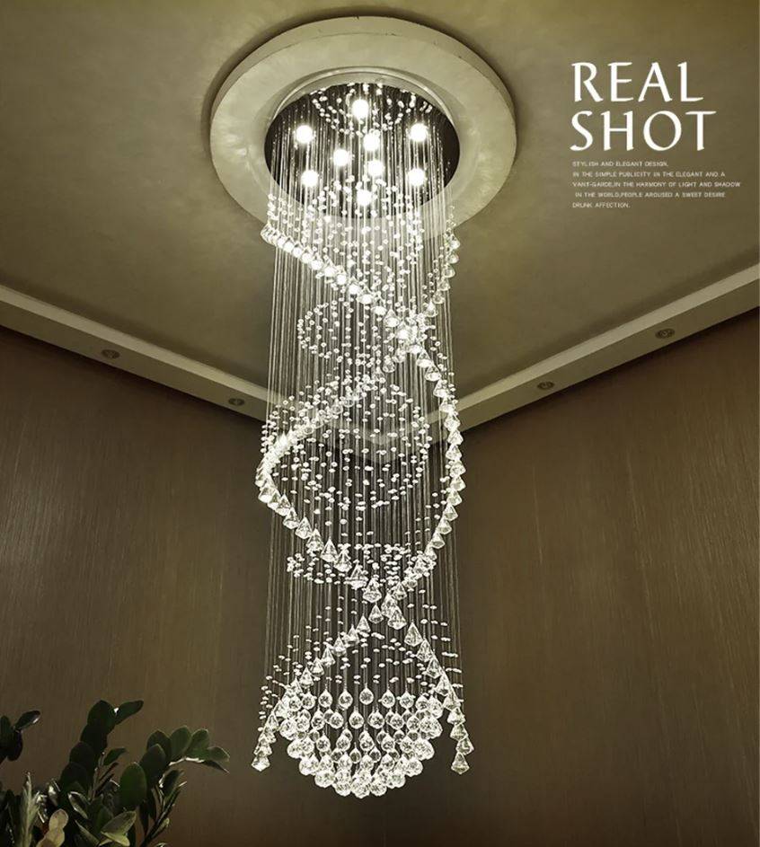 Luxury Crystal Spiral Globes Chandelier Chandeliers