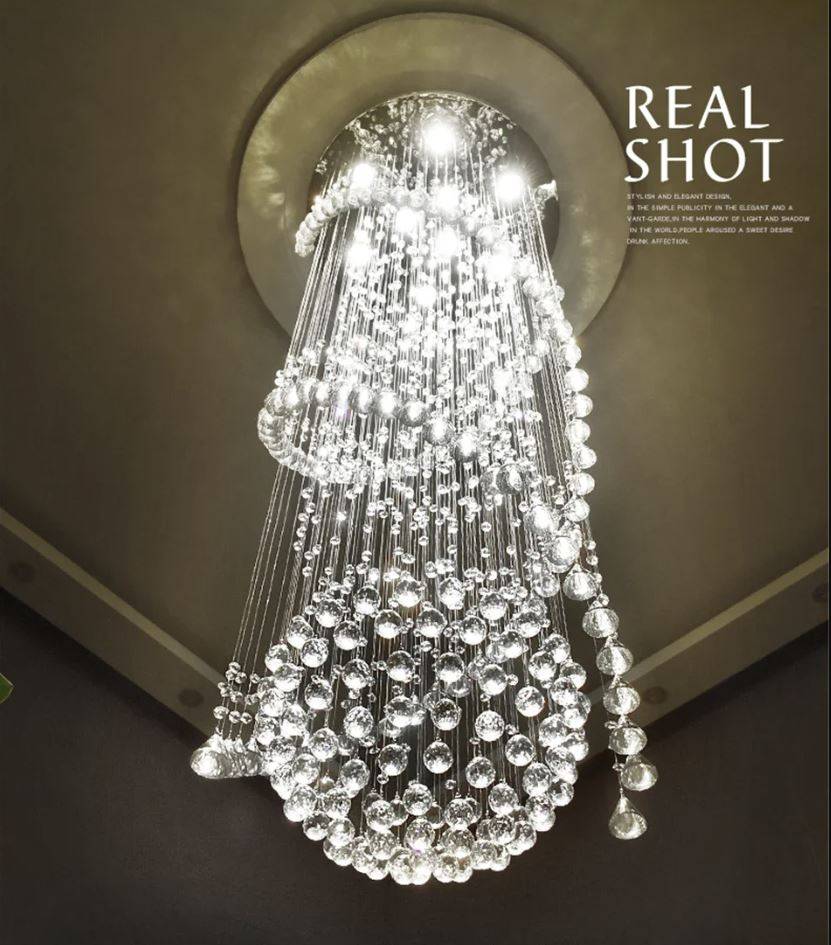 Luxury Crystal Spiral Globes Chandelier Chandeliers