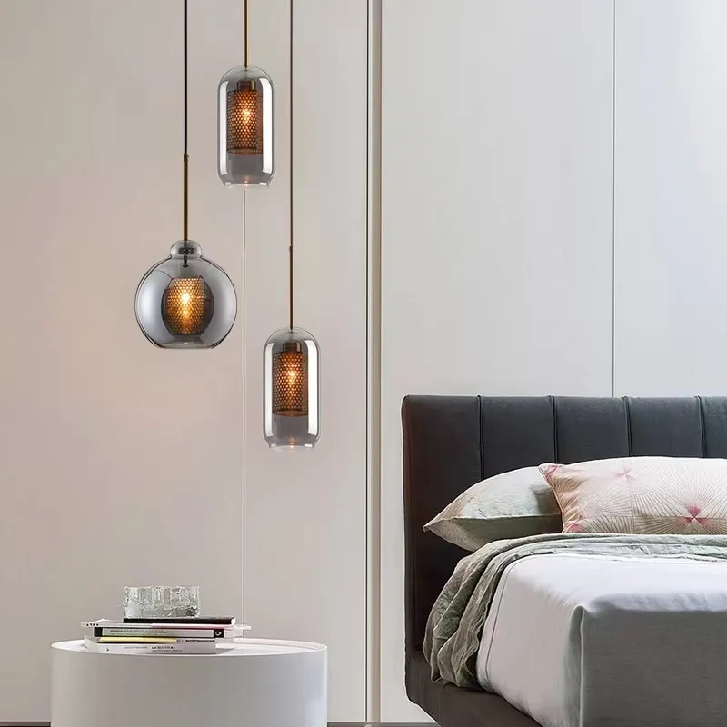 Nordic Pendant Lights Glass Hanging Lamp Kitchen Light Fixtures Dining Room Hanglamp Bedroom Bedside Pendant Lamp Luminaire Vanity Lights