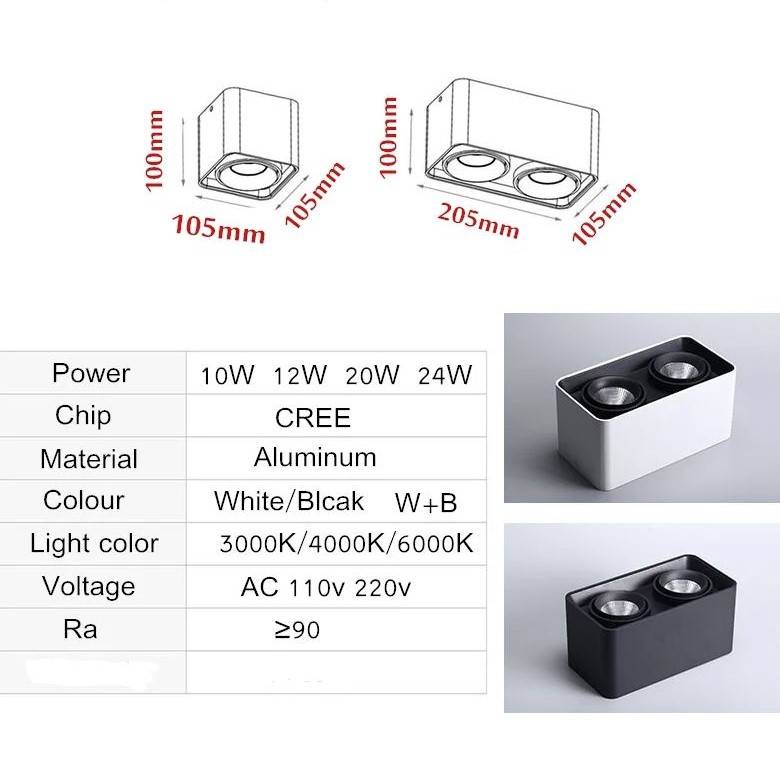 Surface Mounted Square LED Spotlights LED Ceiling Downlights