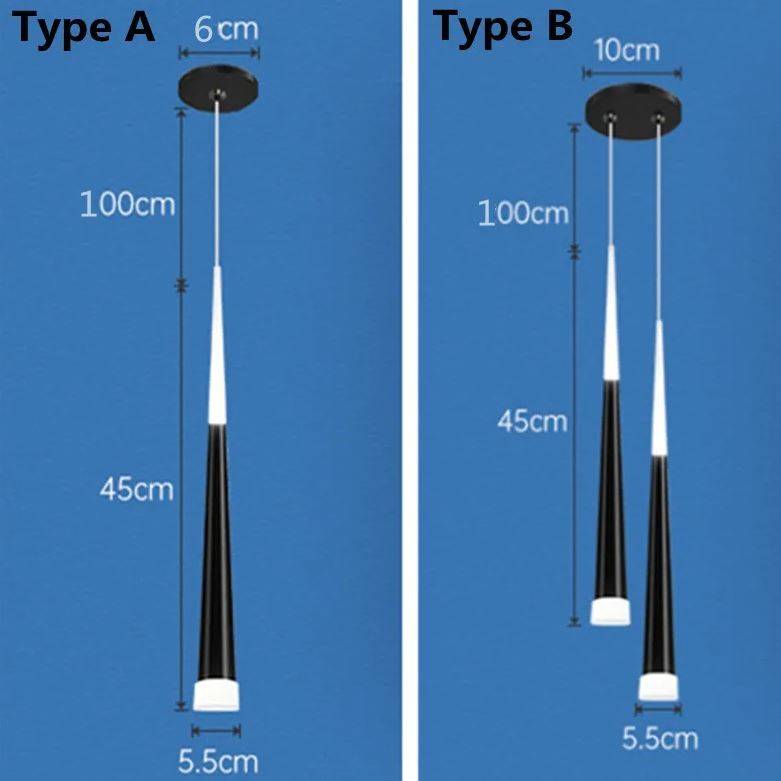 Conical LED Tube Pendant Lights Pendant Lights Conical LED Tube Pendant Lights Pendant Lights