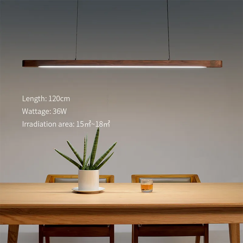 Nordic Wood LED Pendant Lights Modern Oval Long Strip Ceiling Lamp for Restaurant Bar Office Kitchen Dining Living Room Pendant Lights