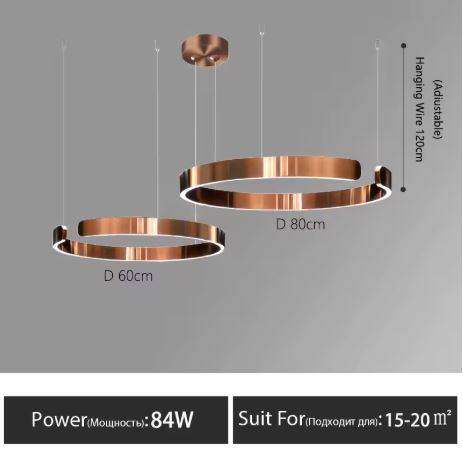2 Rings Rose gold L