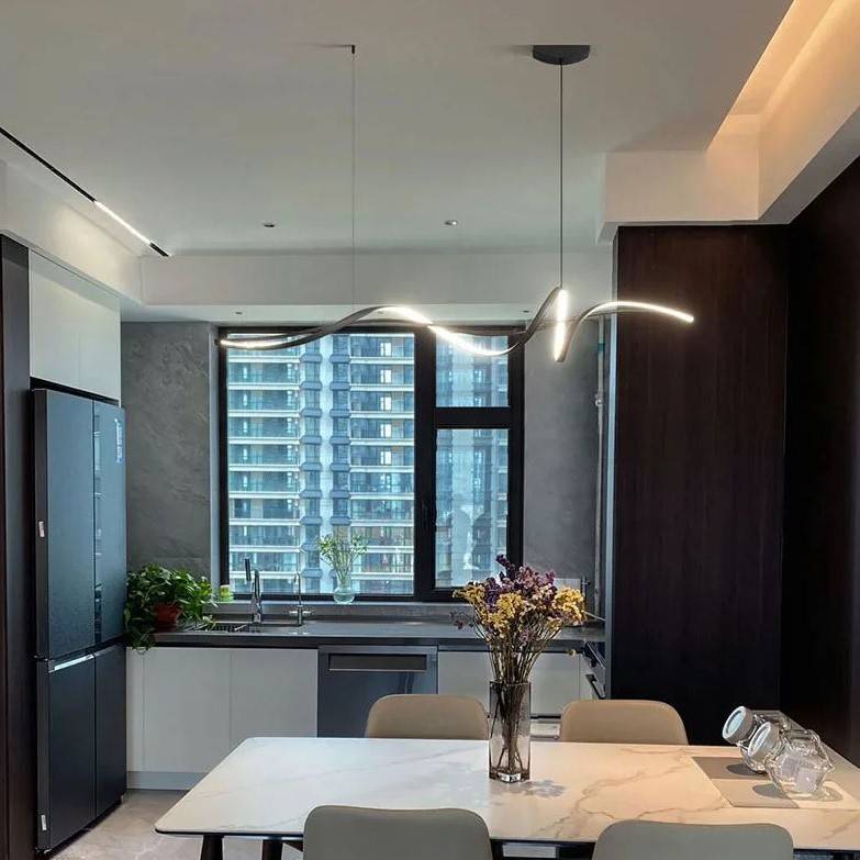 Modern Spiral Linear Pendant Chandelier Chandeliers Pendant Lights