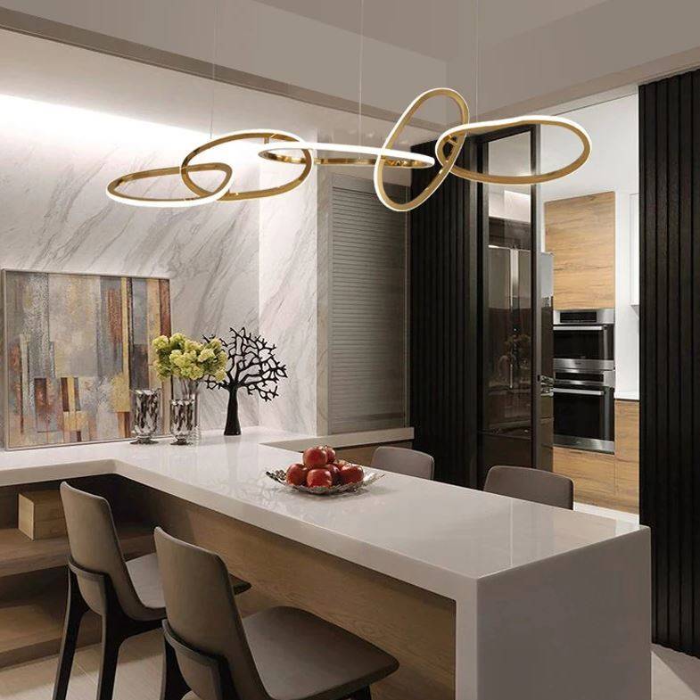 Modern Twisted LED Circular Rings Pendant Chandelier Chandeliers Pendant Lights