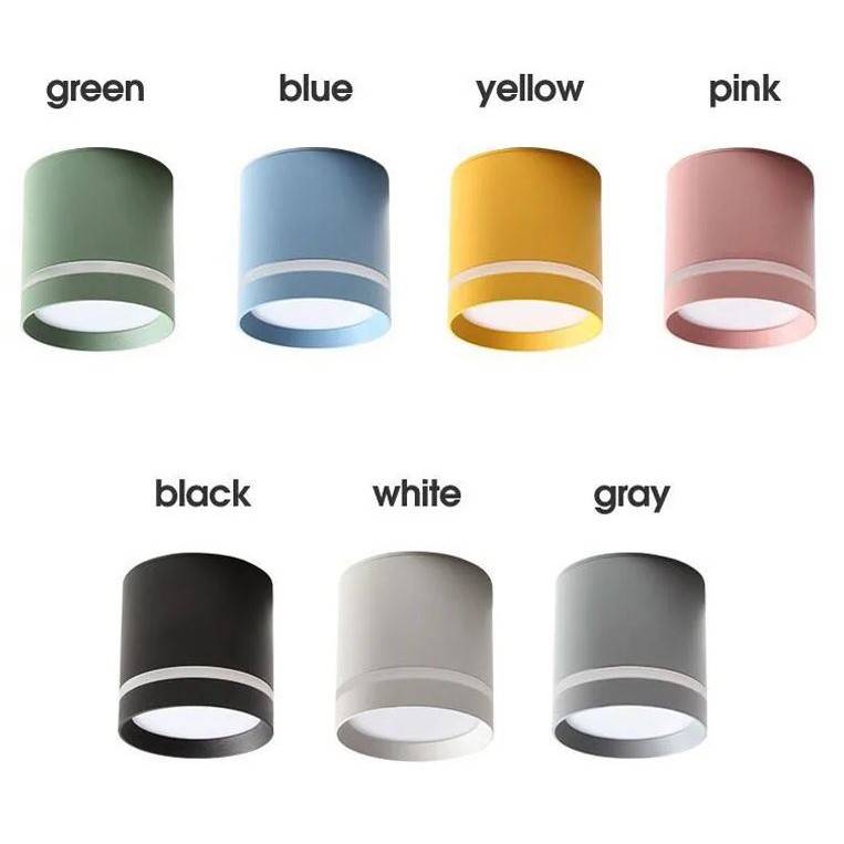 Surface-Mounted Colorful Cylindrical Downlights LED Ceiling Downlights Surface-Mounted Colorful Cylindrical Downlights LED Ceiling Downlights