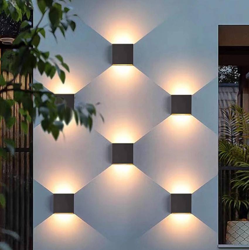 12W LED Wall Light IP65 Waterproof Outdoor Garden Yard Decor Porch Light Beam Angle Adjustable Sconce Balcony Wall Lamp 85-265V Exterior Wall Lamps Outdoor Landscape Lightings