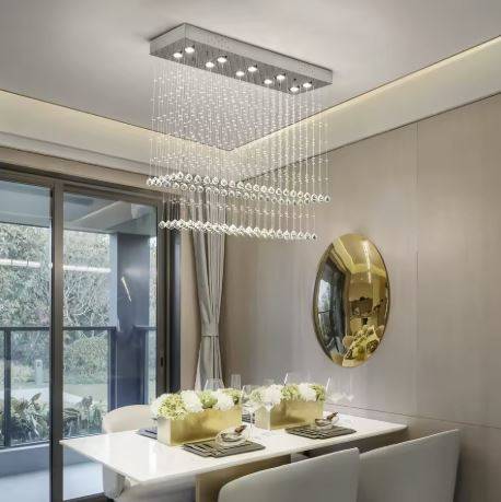 Elegant Rectangular Raindrop Crystal Chandelier Chandeliers Elegant Rectangular Raindrop Crystal Chandelier Chandeliers