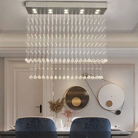 Elegant Rectangular Raindrop Crystal Chandelier Chandeliers Elegant Rectangular Raindrop Crystal Chandelier Chandeliers