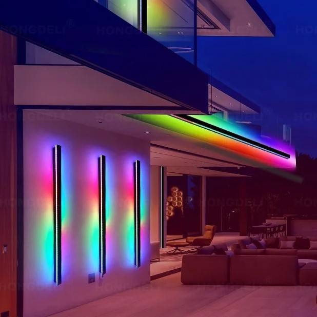 Long Strip Colorful Porch Wall Light Exterior Wall Lamps Outdoor Landscape Lightings Wall Lamps (Indoor)