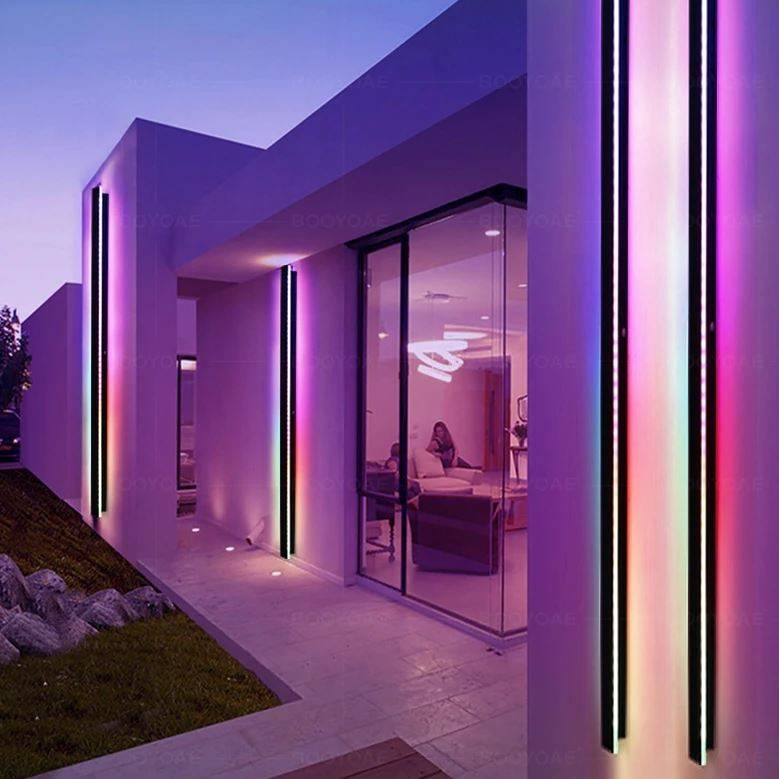 Long Strip Colorful Porch Wall Light Exterior Wall Lamps Outdoor Landscape Lightings Wall Lamps (Indoor)