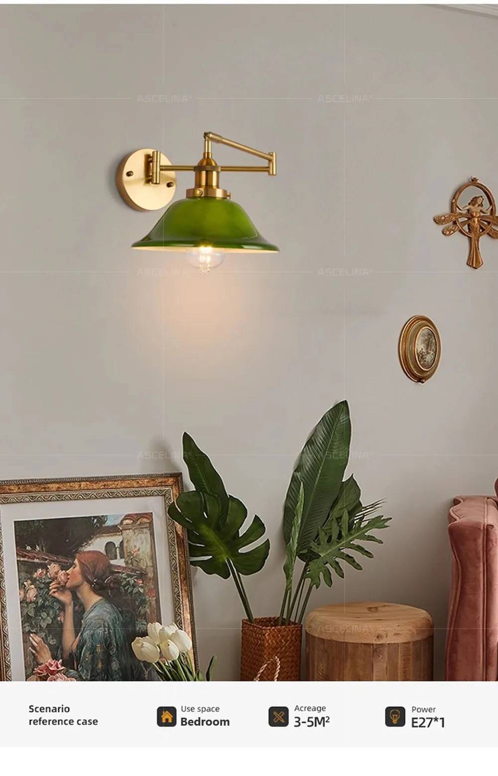 Vintage Swing Arm Bedside Wall Lights Wall Lamps (Indoor)